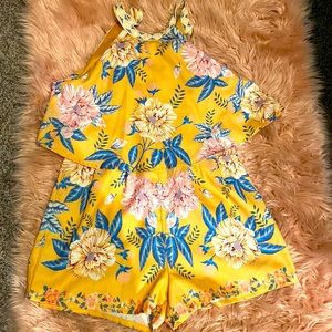 Yellow short romper